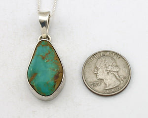 Navajo Handmade Necklace 925 Silver Arizona Turquoise Native Artist C.80's