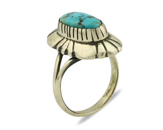 Navajo Ring .925 Silver Arizona Turquoise Signed M Montoya C.80's