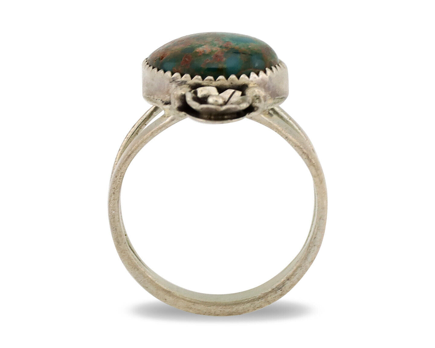 Navajo Ring .925 Silver Nevada Turquoise Native American Artist C.1980's