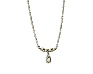 C.1990's Navajo Mae Bia Opal .925 Silver 5 Stone Necklace