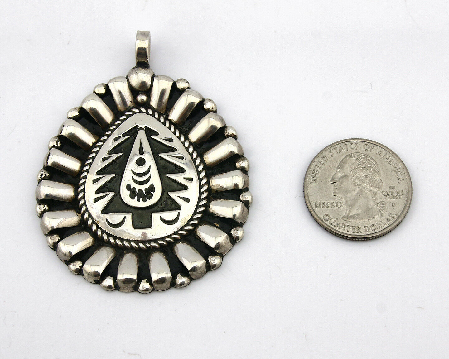 Navajo Pendant .925 Silver Signed Artist SD Circa 1980's