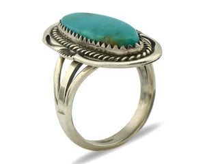 Navajo Ring 925 Silver Southwest Blue Turquoise Artist Signed Begay C.80's