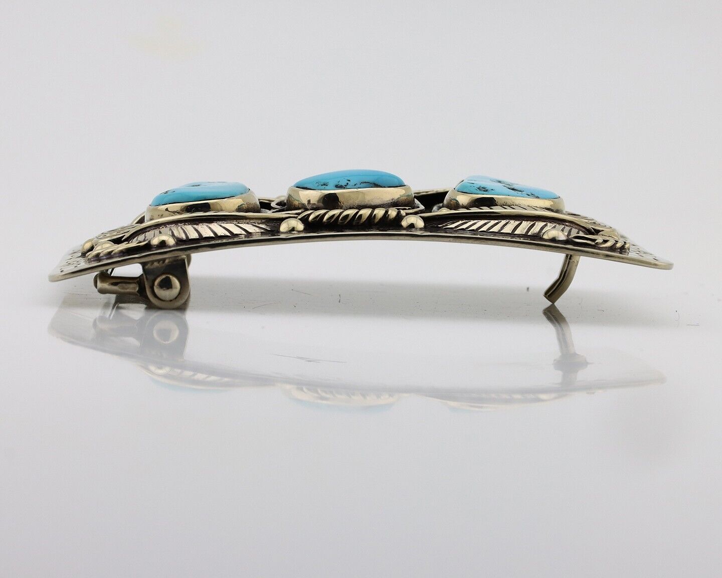 Men Navajo Belt Buckle 999 Nickel Blue Turquoise Artist Signed Teepee Handmade