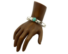 Navajo Bracelet .925 Silver Kingman Turquoise Native Handmade Artist Signed B