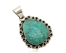 Navajo Pendant .925 Silver Morenci Turquoise Native American C.80's