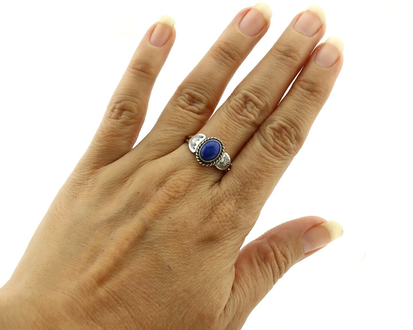 Navajo Ring 925 Silver Natural Royal Blue Lapis Lazuli Native Artist C.80's