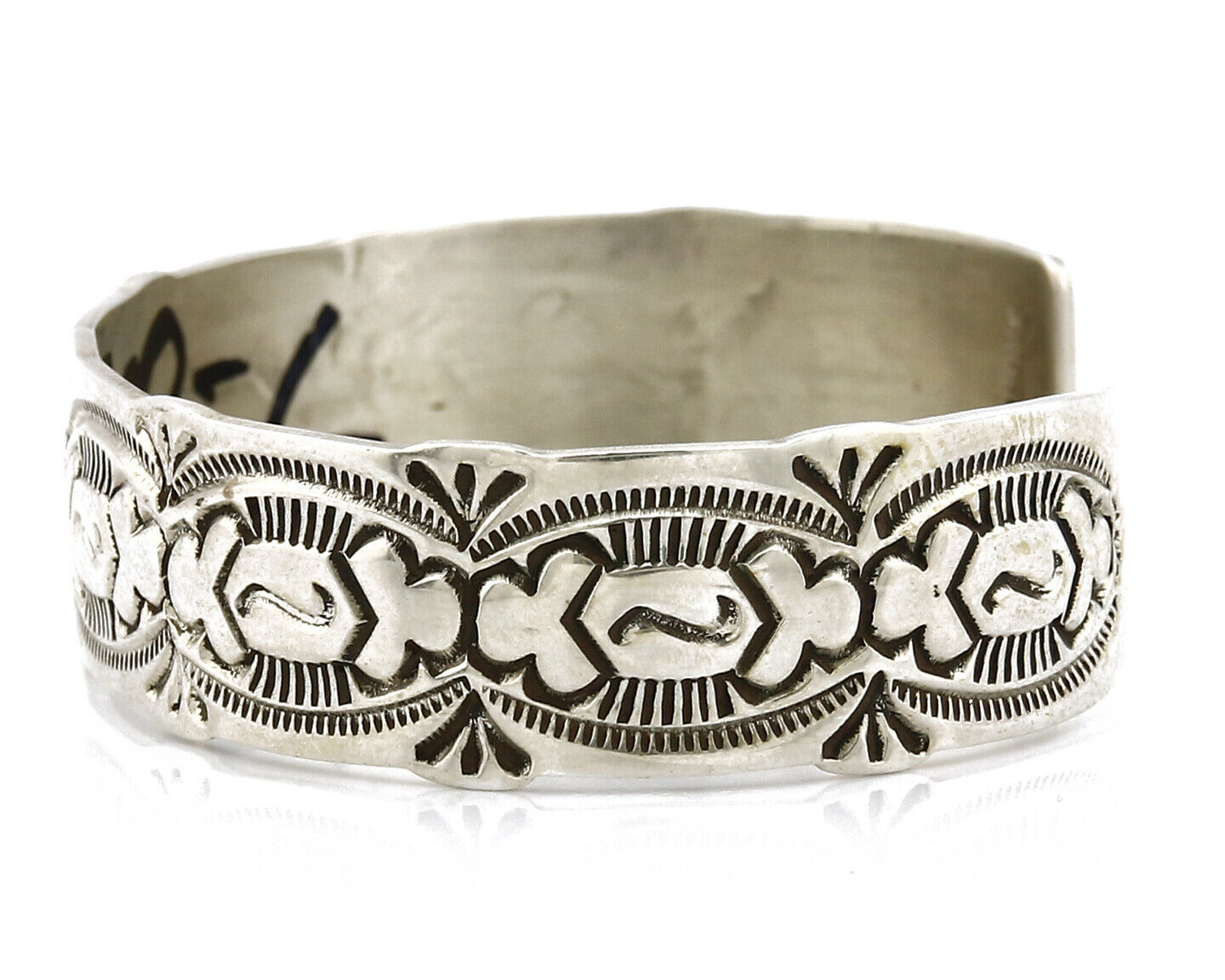 Women's Navajo Bracelet .925 Silver Handmade Cuff Native American Artist C.1980s