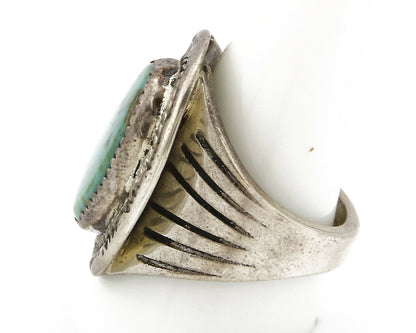 Navajo Kingman Turquoise Ring .925 Silver Artist Signed JMC C.80's