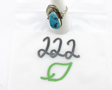 Navajo Ring 925 Silver Sleeping Beauty Turquoise Artist Signed Morris C.80's