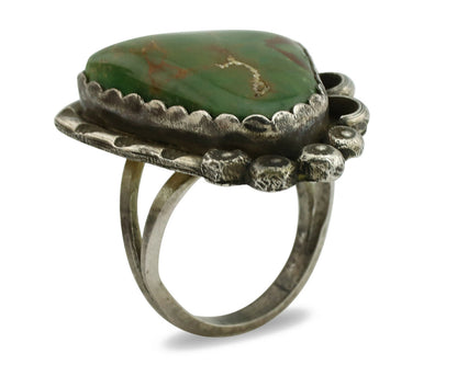 Navajo Ring .925 Silver Manassas Turquoise Artist Signed R C.1980's