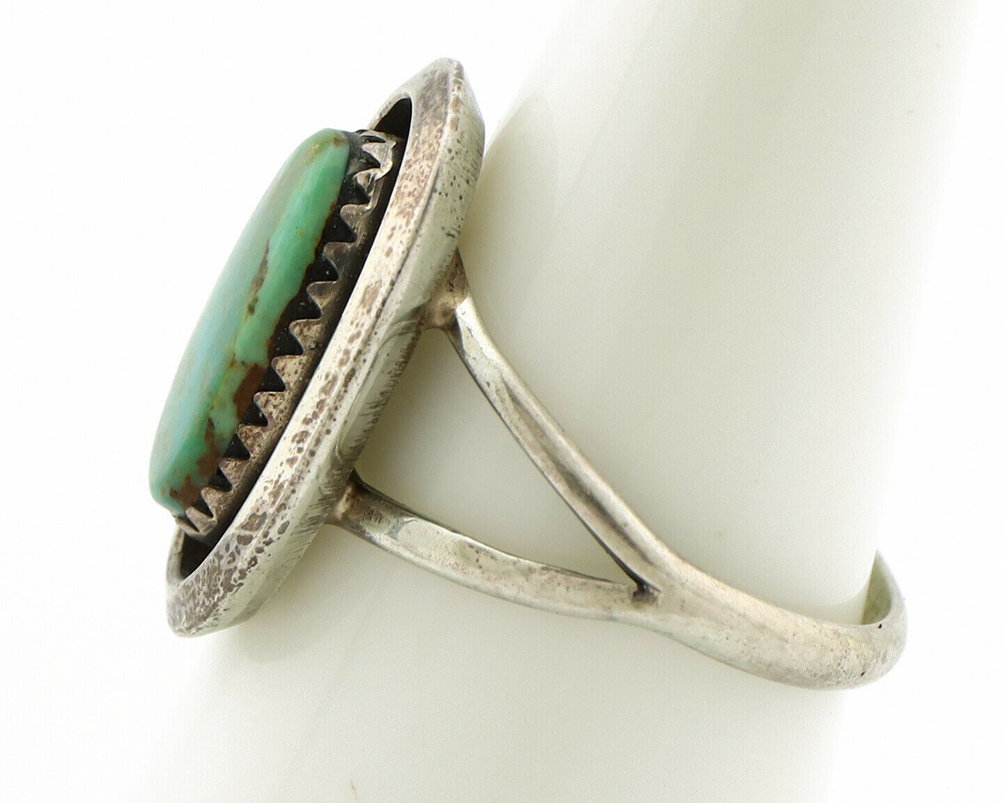 Navajo Ring .925 Silver Sleeping Beauty Turquoise Native American Artist C.1980s