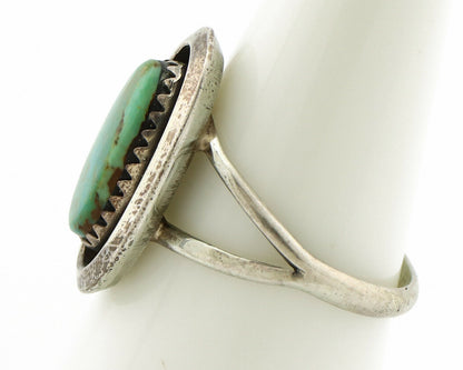 Navajo Ring .925 Silver Sleeping Beauty Turquoise Native American Artist C.1980s