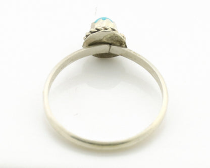 Navajo Ring .925 Silver Blue Turquoise Size 4.75 Native Artist C.1980s