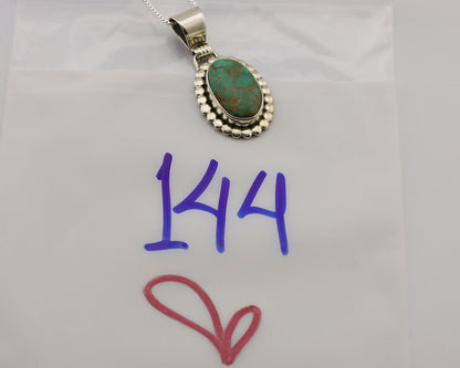 Navajo Necklace .925 Silver Kingman Turquoise Native American Signed C.1980's