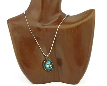 Hopi Handmade .Natural Turquoise Handmade .925 Silver Necklace