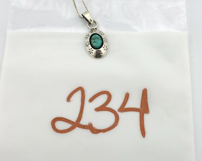 Navajo Pendant .925 Silver Blue Turquoise Native American C.80's