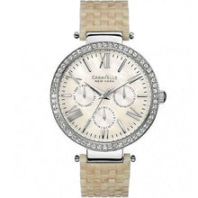 NEW CARAVELLE NEW YORK LADIES DAY DATE CRYSTAL WATCH # 43N102 MSRP $125 Resin