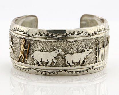 Navajo Bracelet .925 SOLID Silver Artist Signed Large T