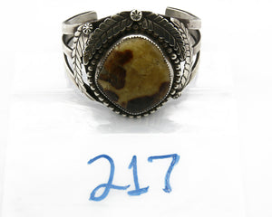 Navajo Bracelet .925 Silver Natural Agate Handmade Native C.80's