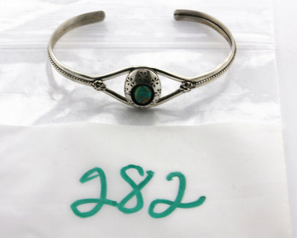 Navajo Turquoise Bracelet .925 Silver Native American Handmade Cuff C.80's