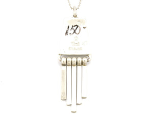 Women's Navajo Pendant .925 Silver Inlaid Gemstone Signed Teme