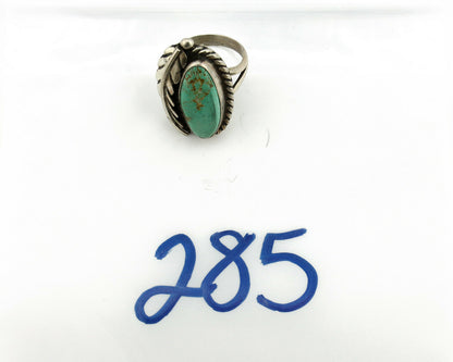 Navajo Ring .925 Silver Turquoise Mountain Signed Artist Apache C.80's