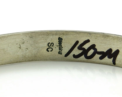Navajo Bracelet Overlay Design .925 SOLID Sterling Silver Signed Artist SC C.80s