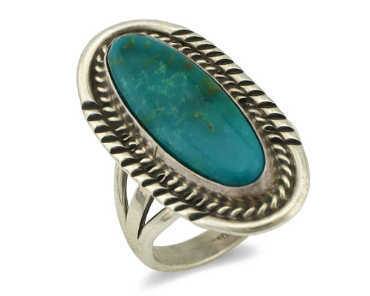 Navajo Ring 925 Silver Southwest Blue Turquoise Artist Signed Begay C.80's