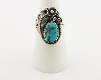 Navajo Ring 925 Silver Natural Blue Turquoise Native American Artist C.80's