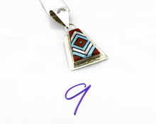 Women's Zuni Inlaid Pendant .925 Silver Signed V. Vacit