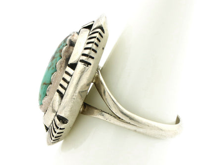 Navajo Ring .925 Silver Royston Turquoise Artist Signed L. M. Nez C80s