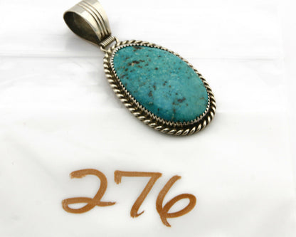 Navajo Pendant Turquoise Mountain .925 Silver Signed LTB C.80's