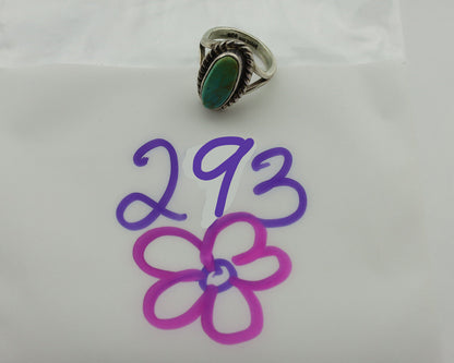 Navajo Ring .925 Silver Kingman Turquoise Artist Signed Gecko C.80's