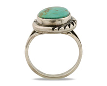 Navajo Ring .925 Silver Kingman Turquoise Native American Artist C.1980s