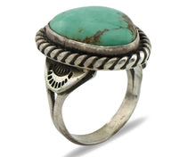 Navajo Ring .925 Silver Natural Blue Turquoise Native American Artist C.80's