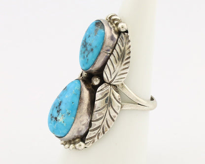 Navajo Handmade Ring 925 Silver Natural Blue Turquoise Native American C.80's