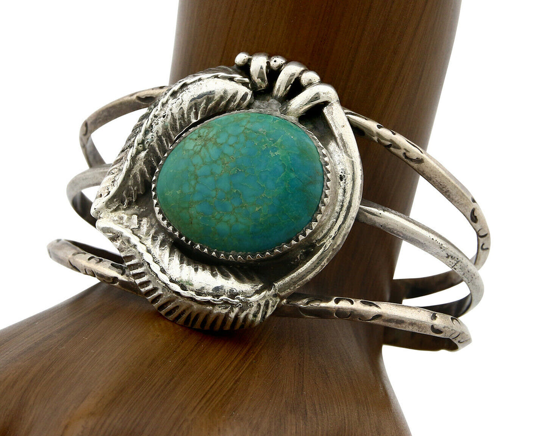 Navajo Bracelet .925 Silver Turquoise Native American C.1970's