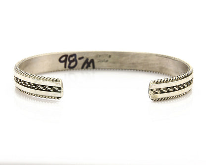 Navajo Bracelet .925 Silver Handmade Cuff Artist Signed TAHE C.80's