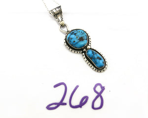 Navajo Necklace .925 Silver Morenci Turquoise Signed Artist Tony Guerro C.80's