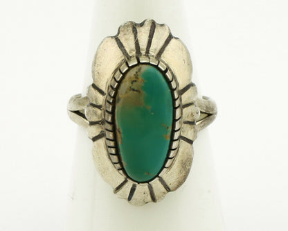 Navajo Ring 925 Silver Green Turquoise Artist Signed M Montoya C.80's