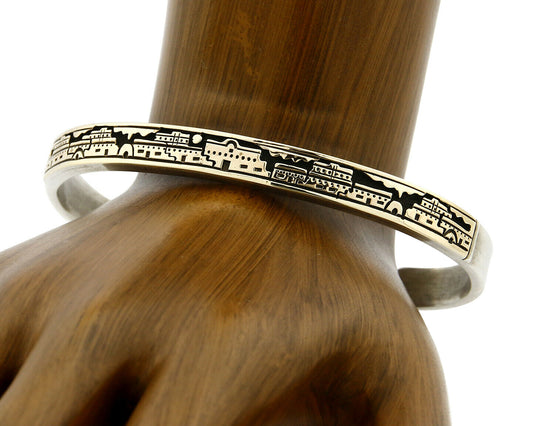 Women's Navajo Bracelet 14k & Silver MM Rogers Cuff C.80's