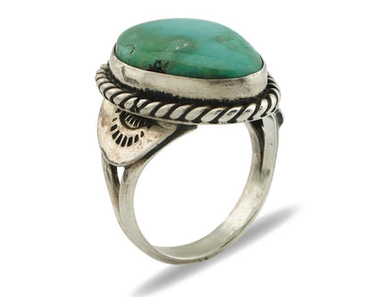 Navajo Ring .925 Silver Royston Turquoise Native Artist Signed C.80's