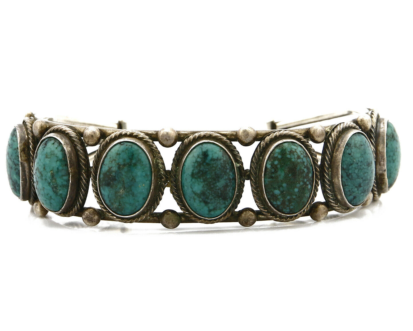 Women's Navajo Turquoise Bracelet .925 Silver Handmade Signed Boyd C.80's
