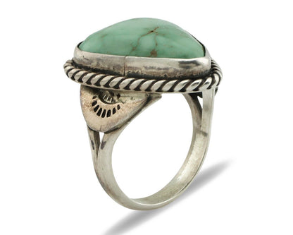 Navajo Ring 925 Silver Damelle Turquoise Native Artist Signed C.80's