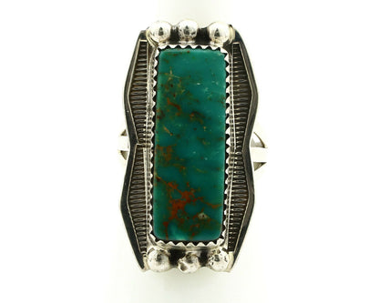 Navajo Ring .925 Silver Natural Aqua Turquoise Signed Apache C.80's