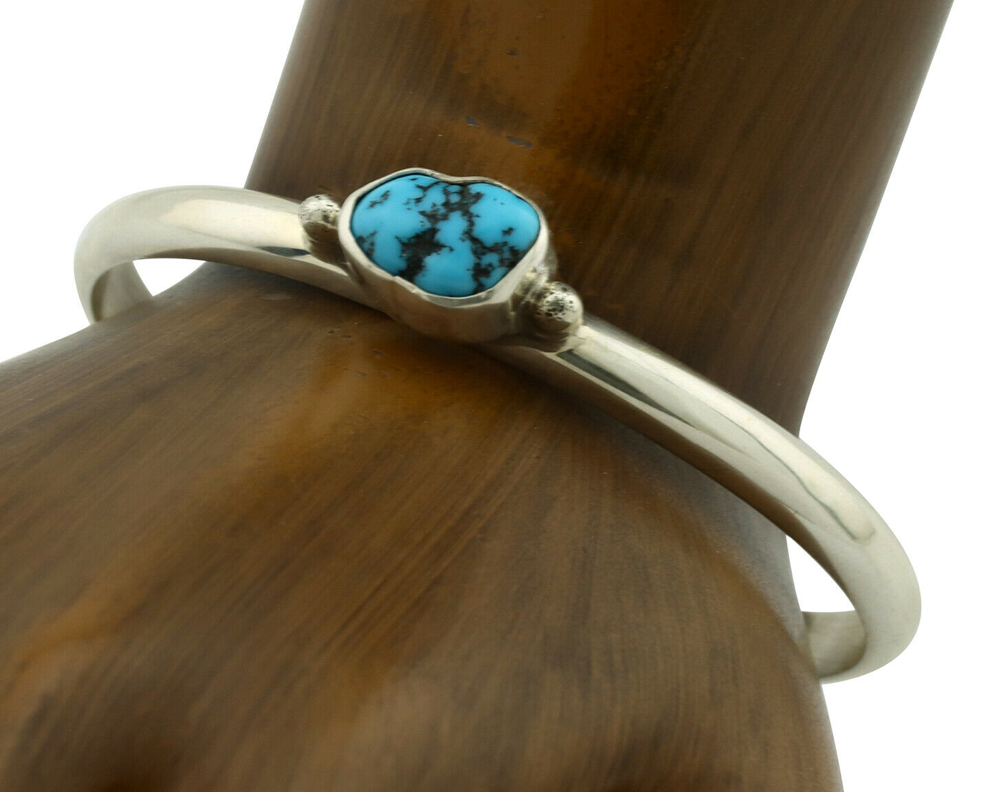 Navajo Bracelet .925 Silver Blue Turquoise Native American Artist C.80's