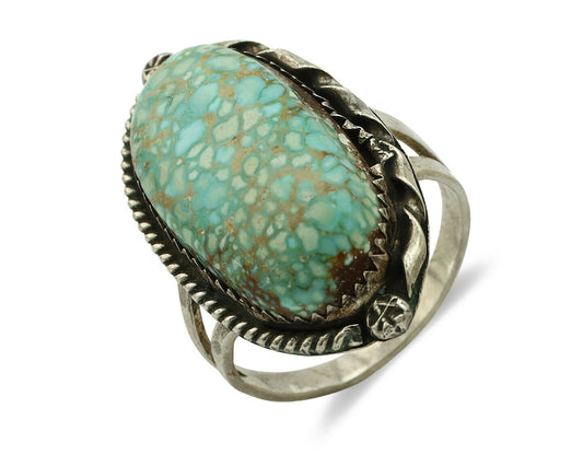 Navajo Ring .925 Silver #8 Turquoise Artist Signed James Martin C.80's