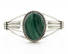 Women's Navajo Bracelet .925 Silver Natural Mined Malachite Native American C90s