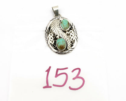 Navajo Necklace .925 Silver Kingman Turquoise Native American C.80's