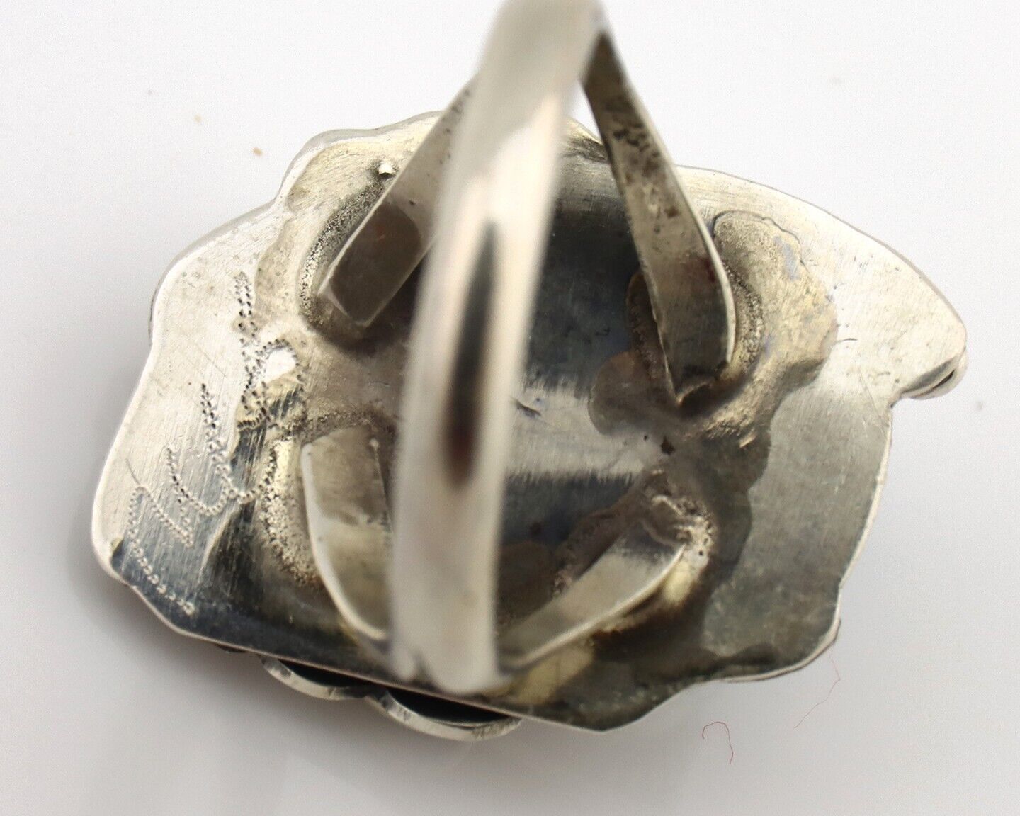 Navajo Ring 925 Silver Sleeping Beauty Turquoise Signed Justin Morris C.80's